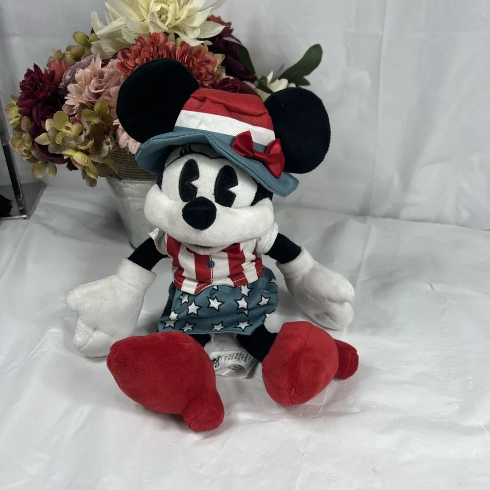 Disney Parks Minnie‎ Mouse Americana USA Patriotic Plush 13
